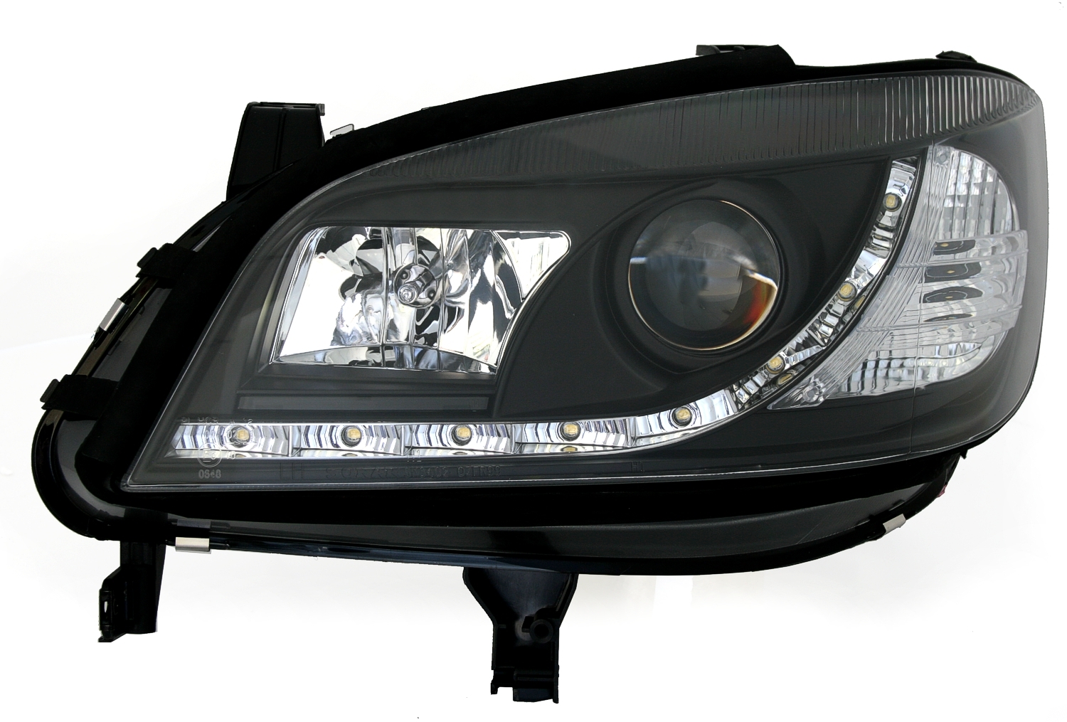 Scheinwerfer mit LED für Opel Zafira in Schwarz   