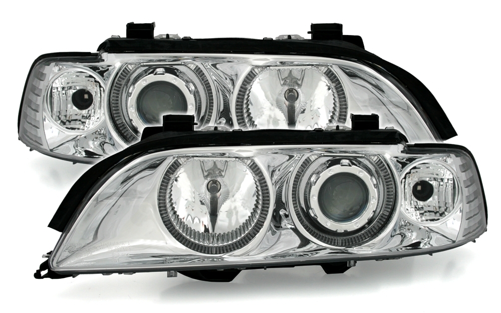Angel Eyes Scheinwerfer für 5er BMW E39 in Chrom