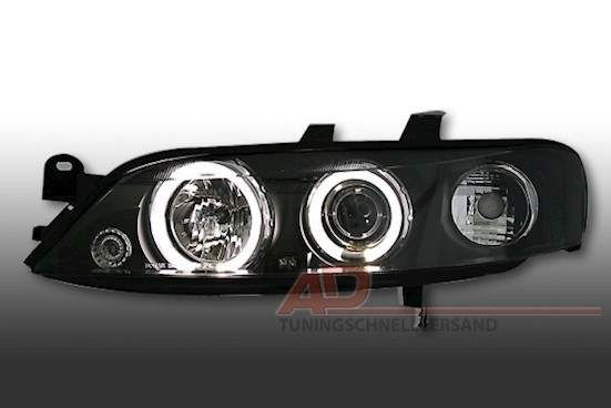 Angel Eyes Scheinwerfer für Opel Vectra B in Schw.