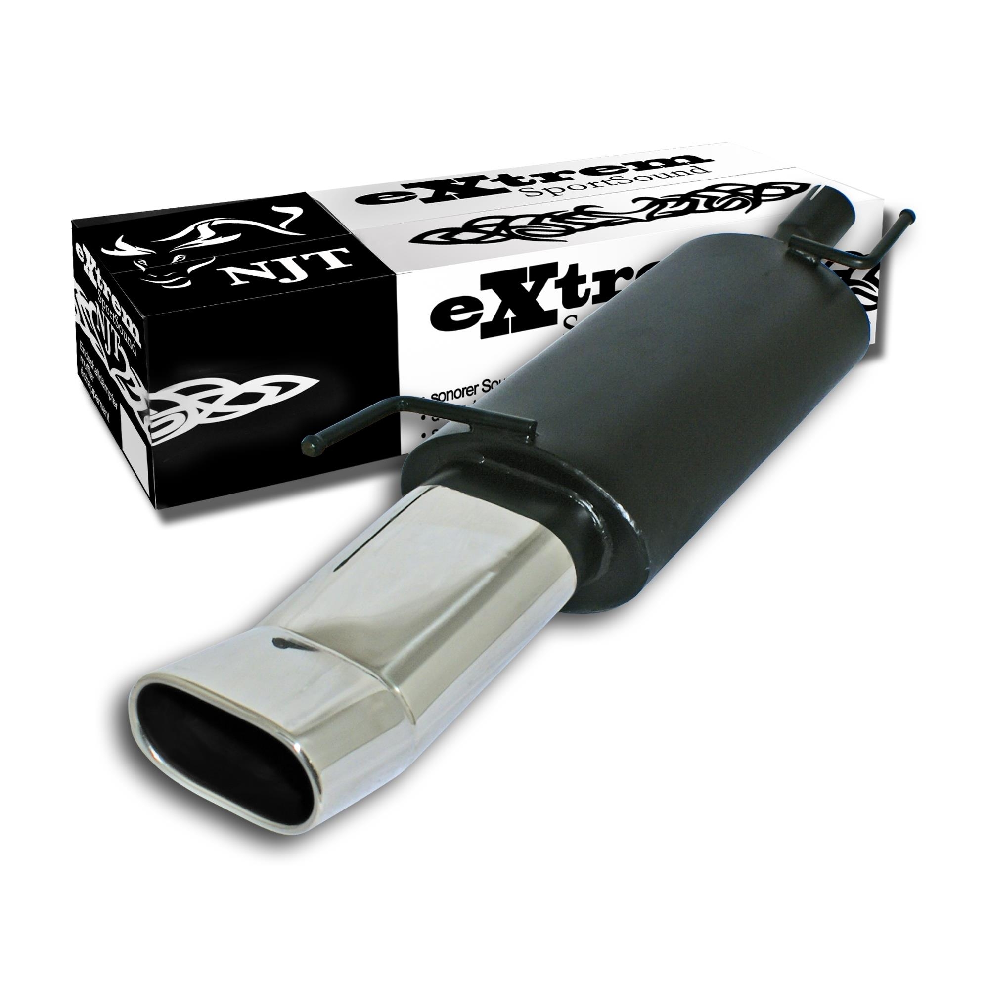 Edelstahl Endschalldämpfer 75x135mm DTM