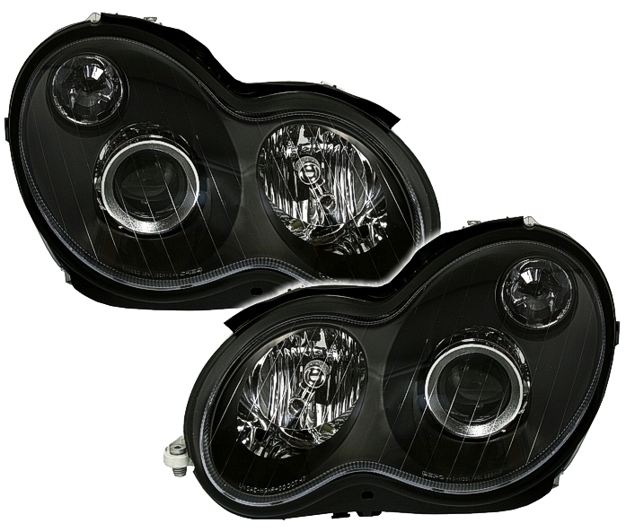 Scheinwerfer Set für Mercedes W203 in Schwarz