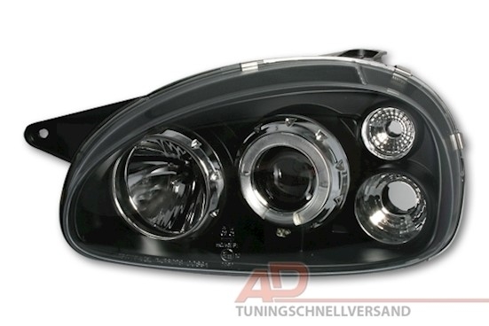 Angel Eyes Scheinwerfer für Opel Corsa B in Schw. 
