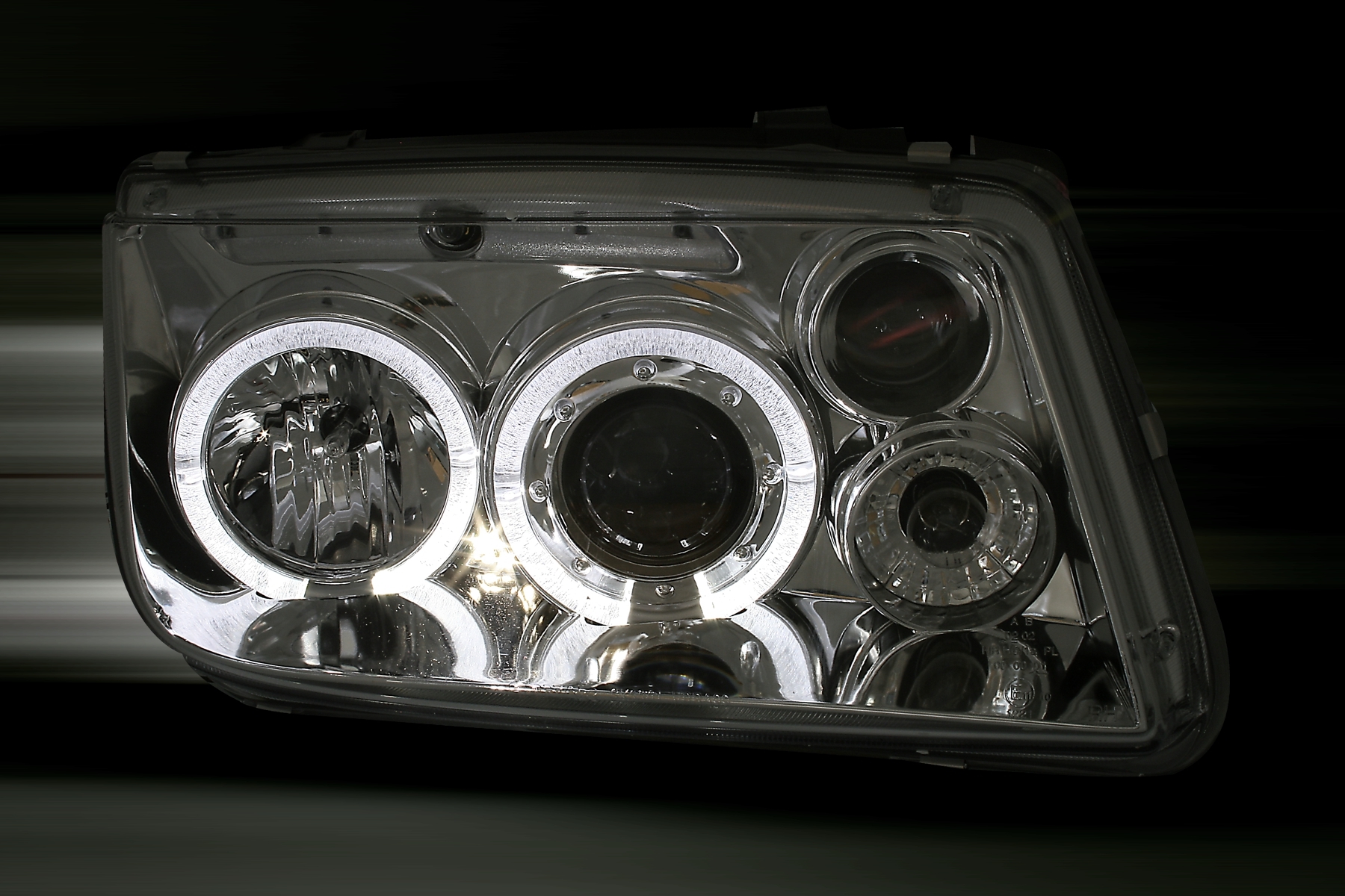 Angel Eyes Scheinwerfer für VW Bora in Chrom