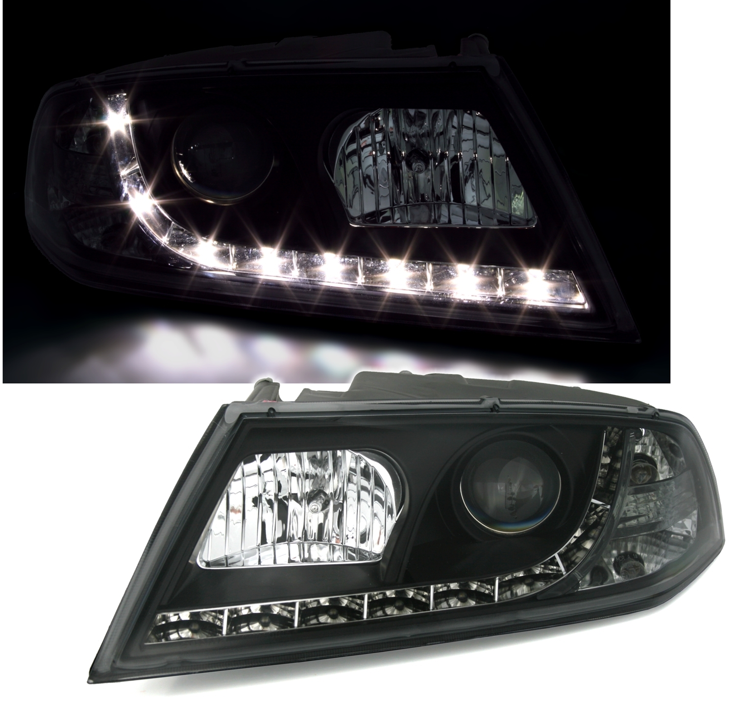 Scheinwerfer mit LED für Skoda Octavia 2 in Schw.