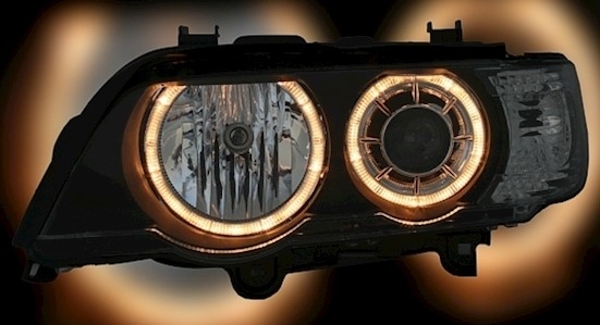 Angel Eyes Scheinwerfer für BMW X5 E53 in Schwarz