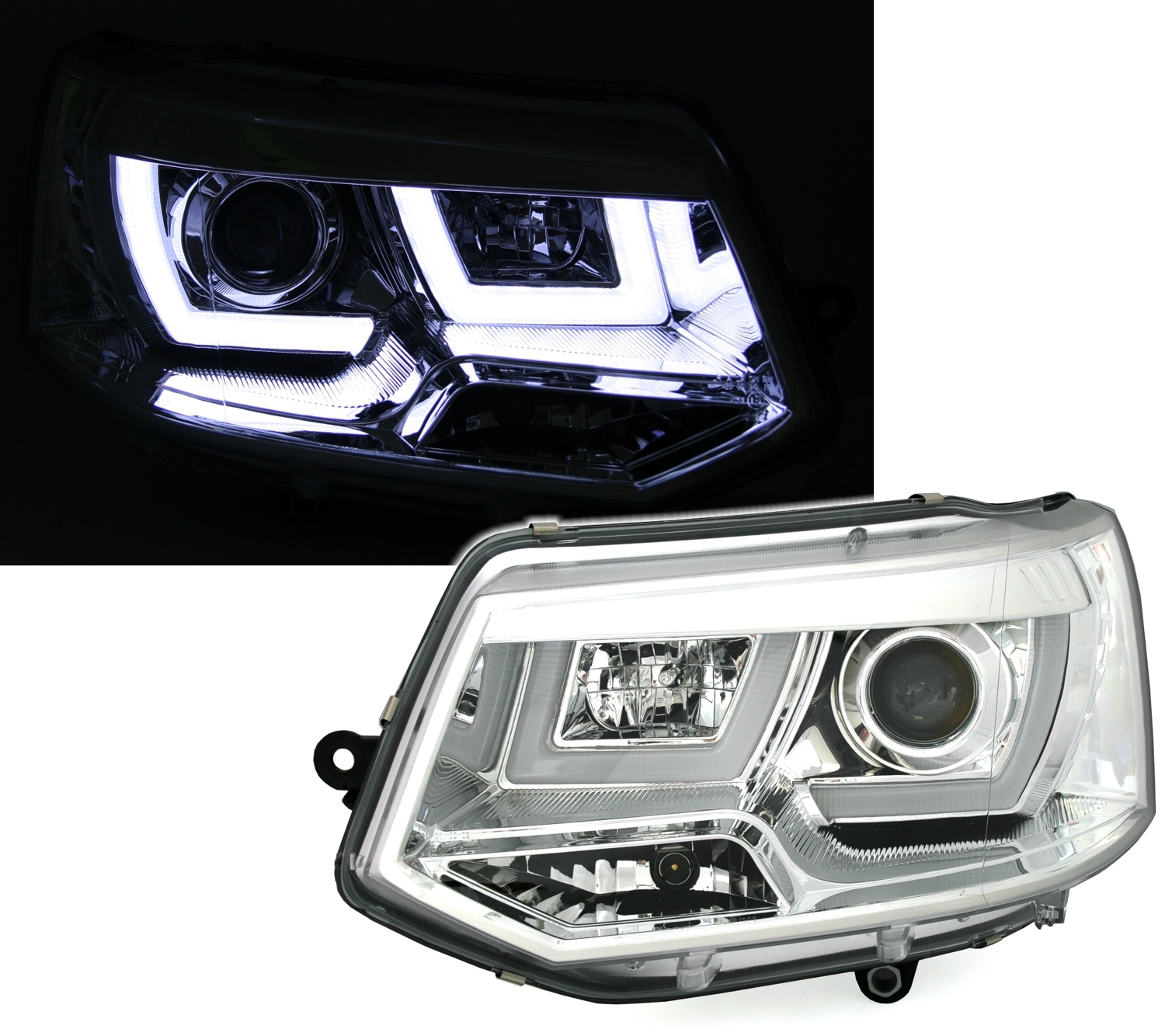 Scheinwerfer für VW T5 in Chrom                   