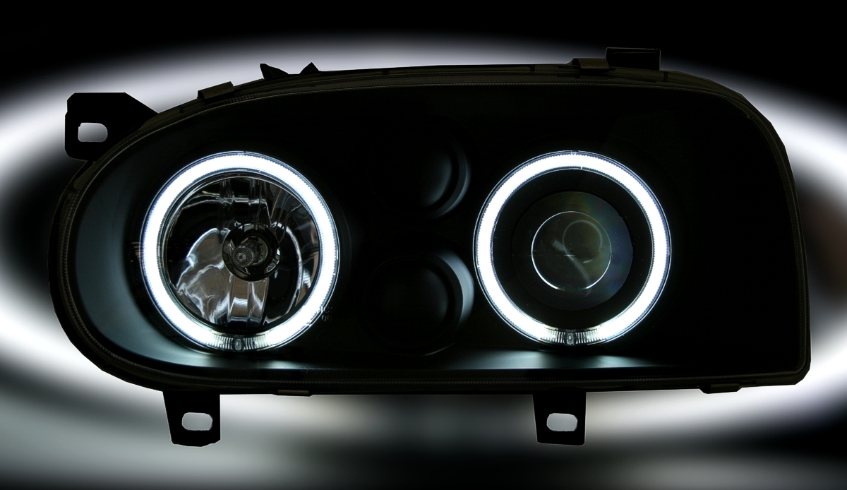 CCFL Angel Eyes Scheinwerfer für VW Golf 3 in Chr