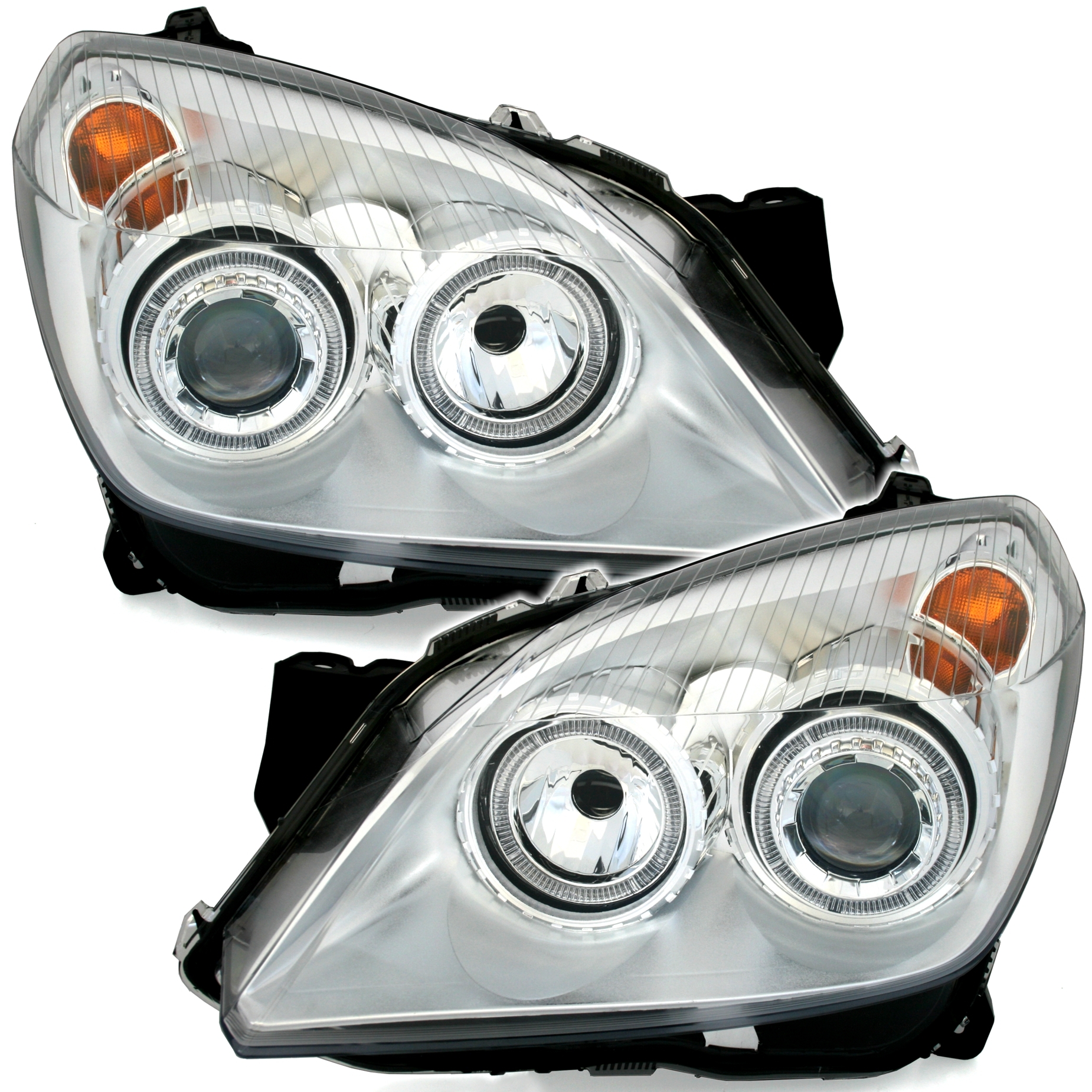 Angel Eyes Scheinwerfer für Opel Astra H in Chrom