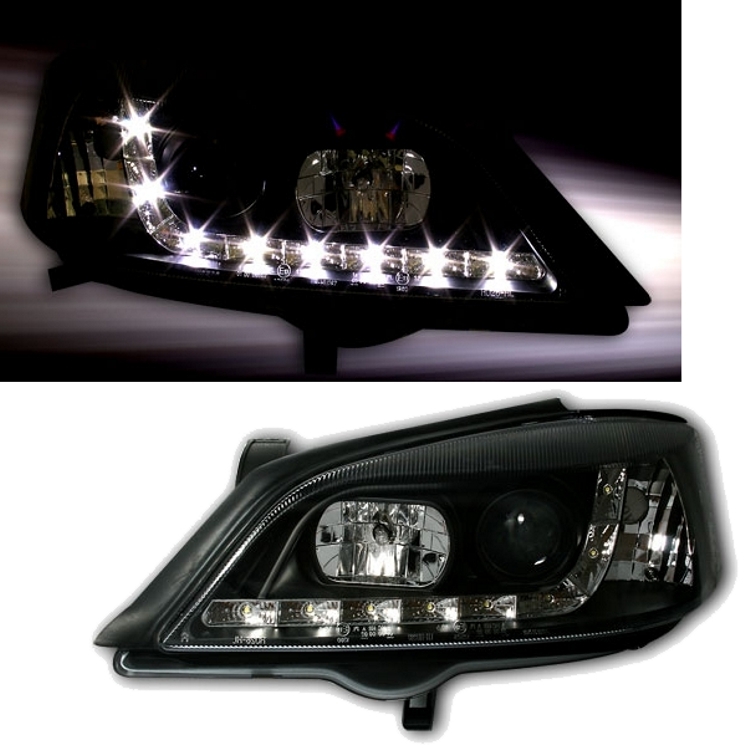 Scheinwerfer für Opel Astra G in Schwarz