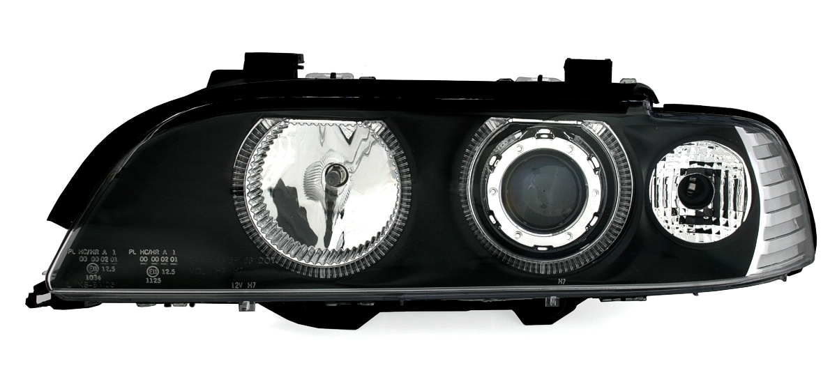 Angel Eyes Scheinwerfer für 5er BMW E39 in Schwarz