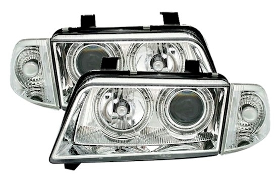 Angel Eyes Scheinwerfer für Audi A4 B5 in Chrom