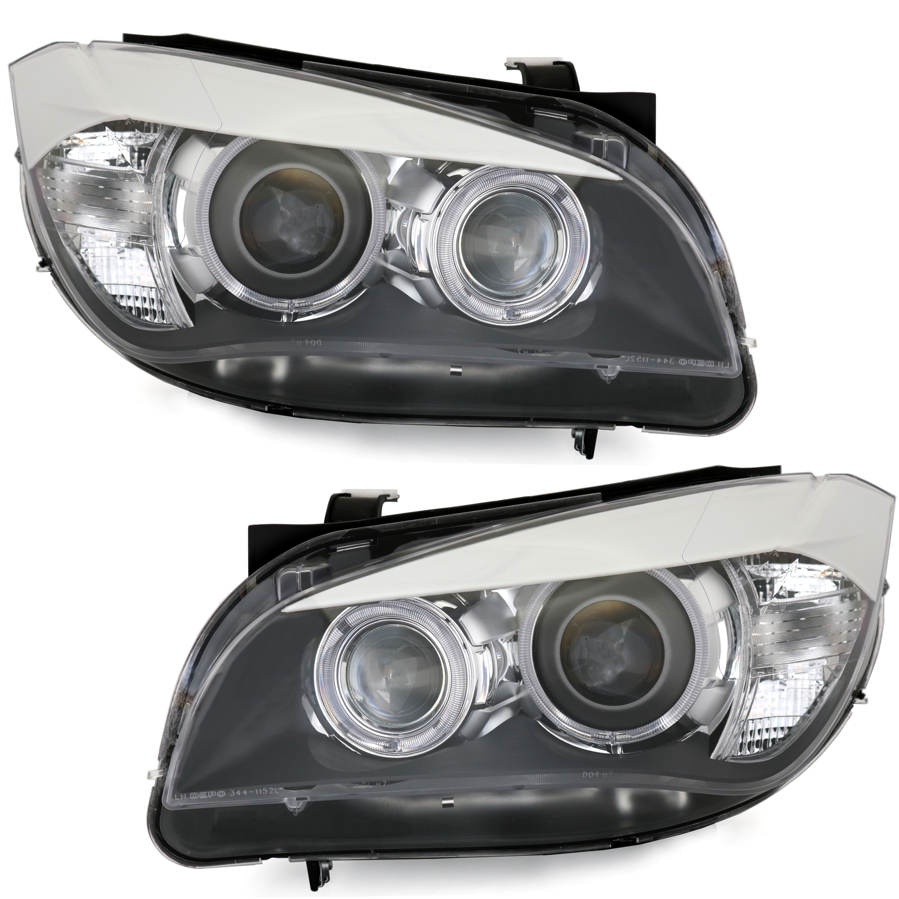 Angel Eyes Scheinwerfer für BMW X1 in Schwarz