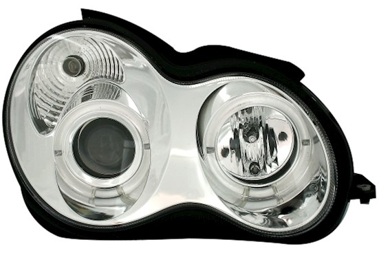 Angel Eyes Scheinwerfer für Mercedes W203 in Chrom