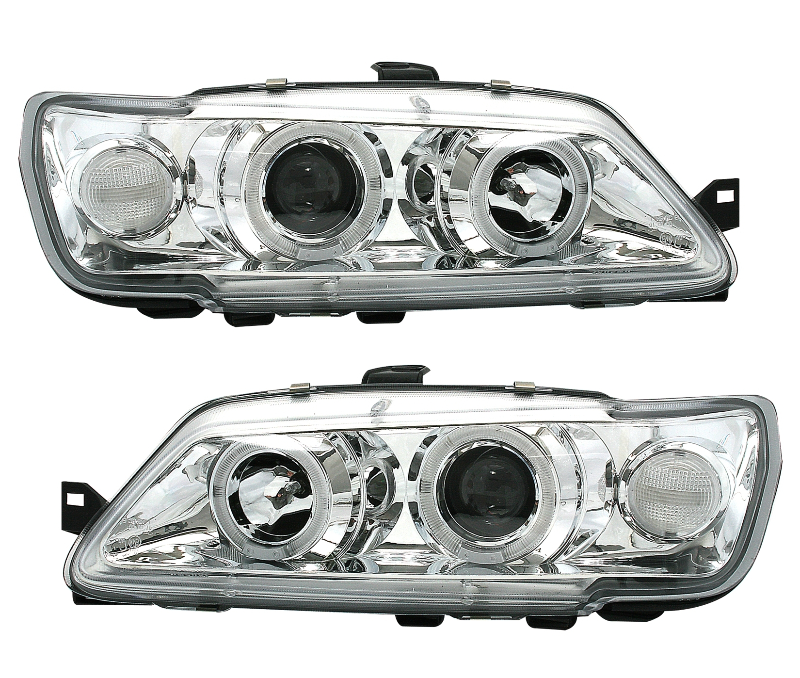 Angel Eyes Scheinwerfer für Peugeot 306 in Chrom