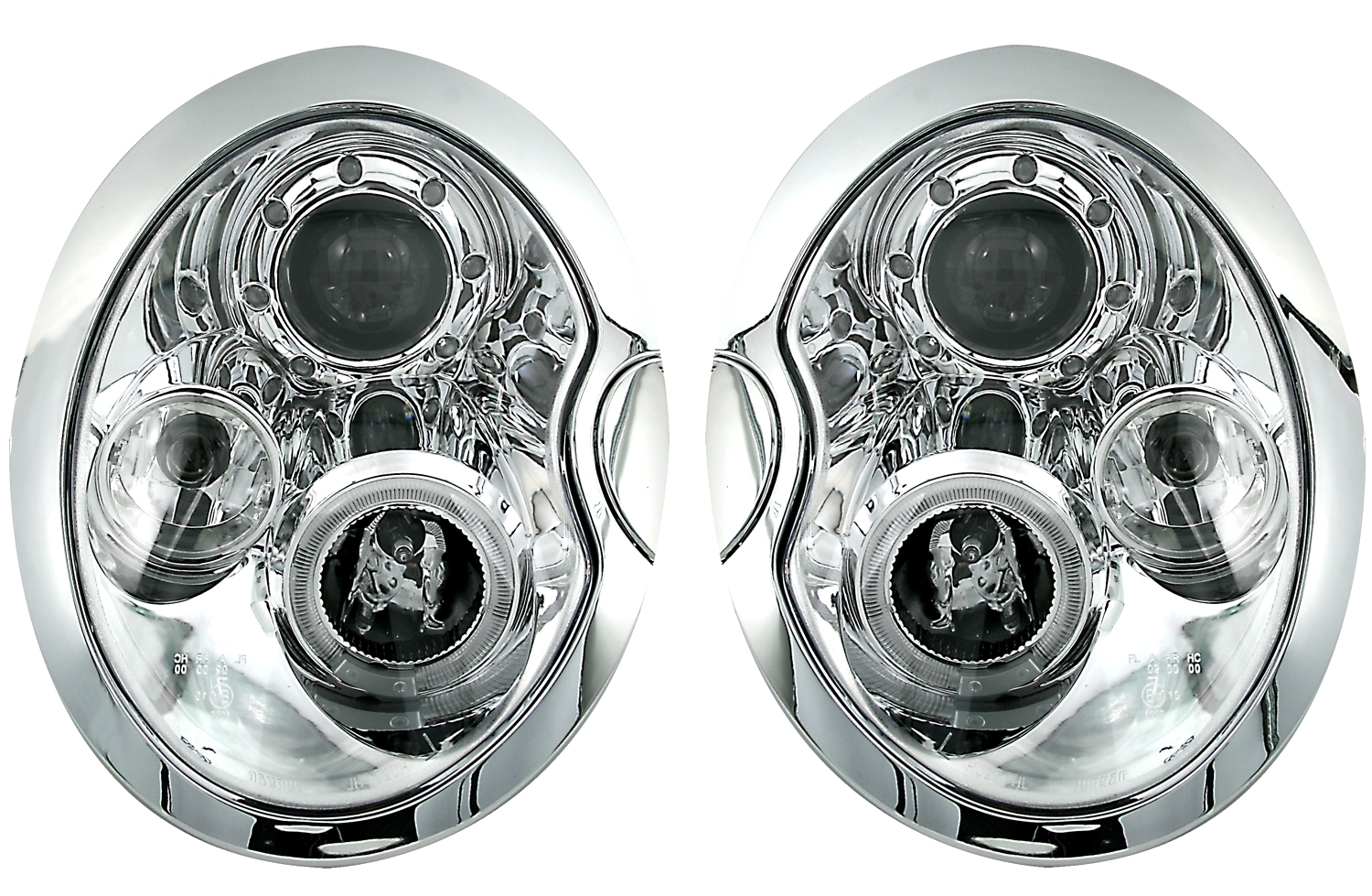 Angel Eyes Scheinwerfer für BMW Mini in Chrom