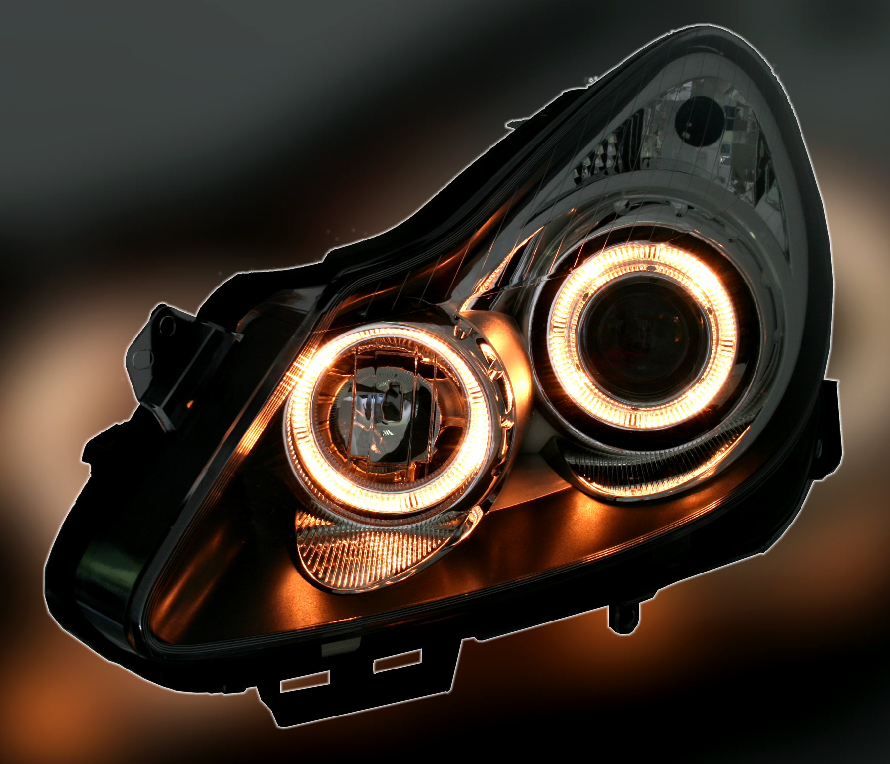 Angel Eyes Scheinwerfer für Opel Corsa D / Schwarz