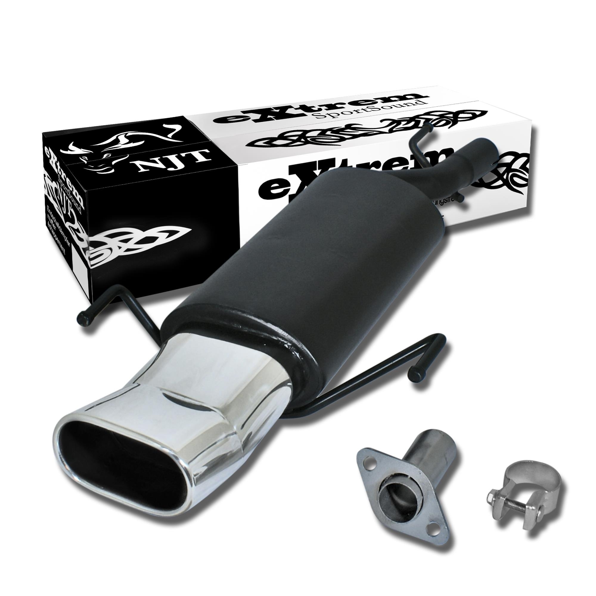 Edelstahl Endschalldämpfer 75x135mm DTM