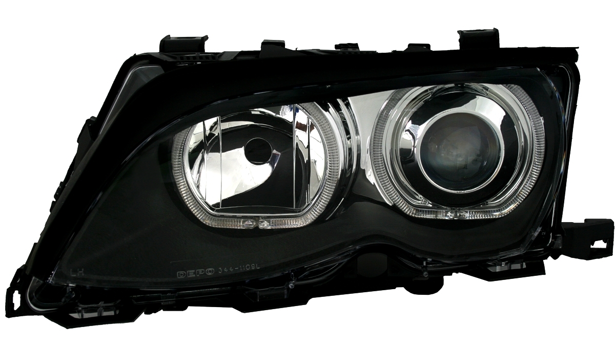 Angel Eyes Scheinwerfer für 3er BMW E46 in Schwarz