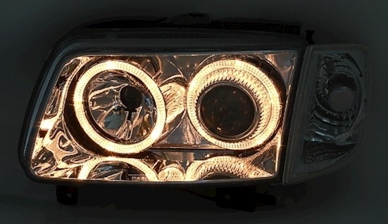 Angel Eyes Scheinwerfer für VW Polo 6N2 in Chrom