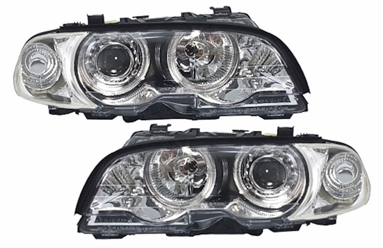 Angel Eyes Scheinwerfer für 3er BMW E46 in Chrom