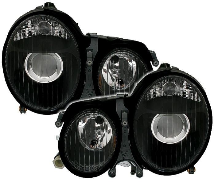 Scheinwerfer Set für Mercedes W210 in Schwarz