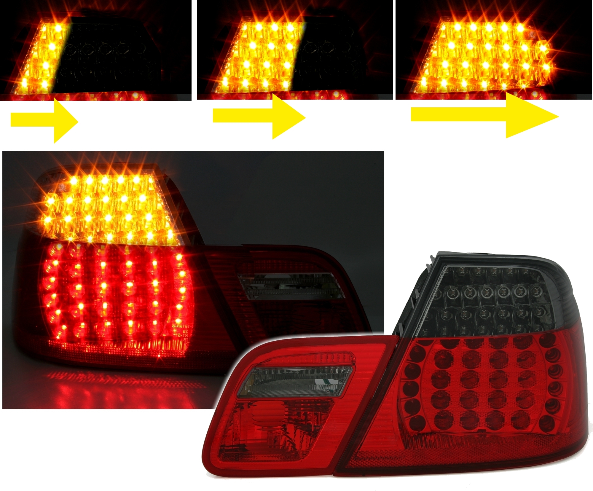 LED Rückleuchten für 3er BMW E46 in Rot-Smoke LLB