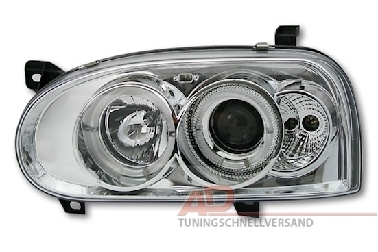 Angel Eyes Scheinwerfer VW Golf 3 in Chrom
