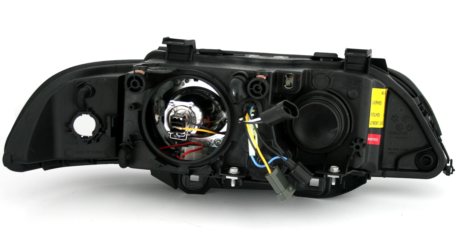 Angel Eyes Scheinwerfer für 5er BMW E39 in Schwarz