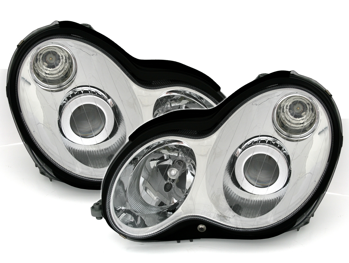 Scheinwerfer für Mercedes W203 C-Klasse in Chrom