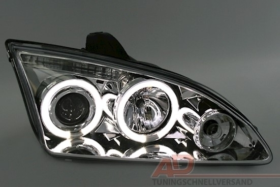 Angel Eyes Scheinwerfer für Ford Focus 2 in Chrom