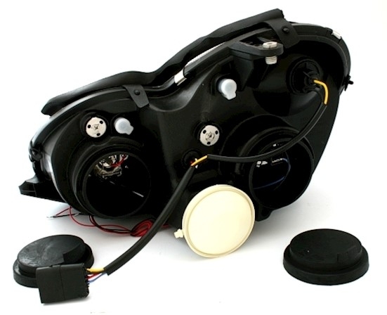 Angel Eyes Scheinwerfer für Mercedes W203 in Chrom