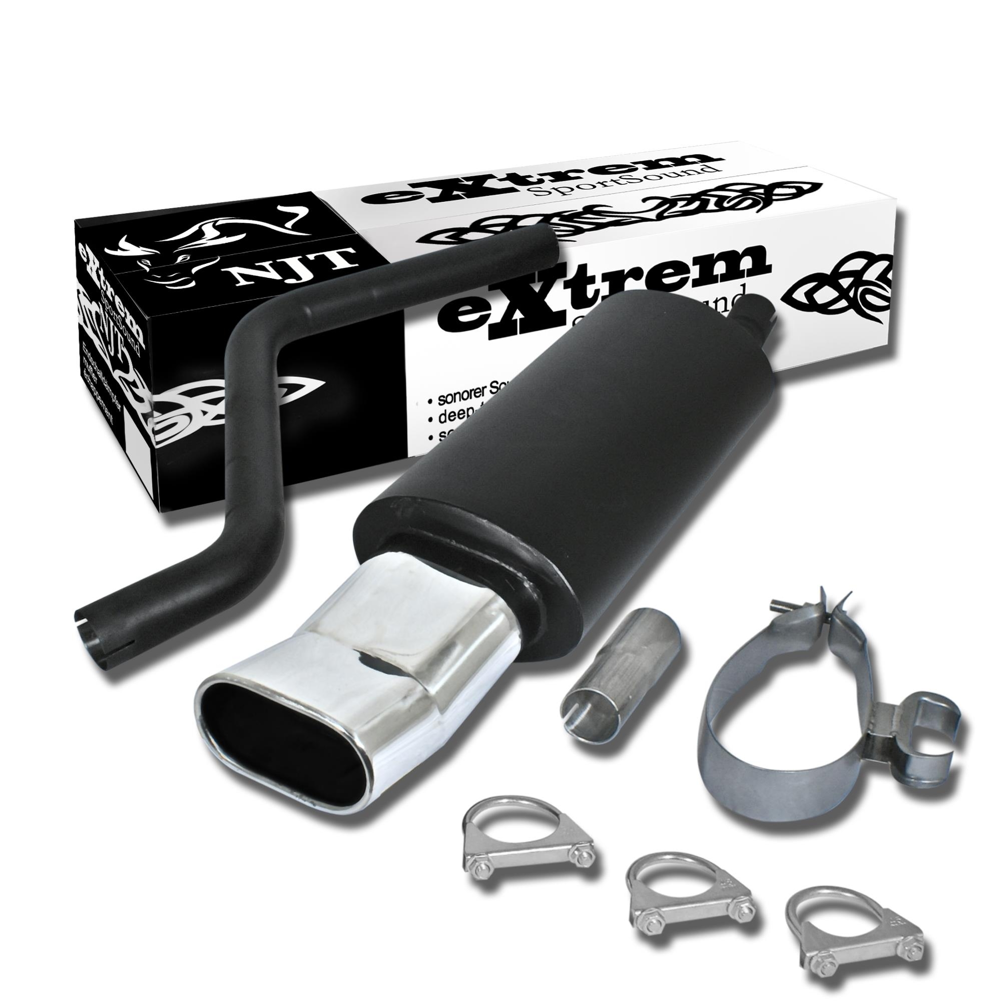 Edelstahl Endschalldämpfer 75x135mm DTM