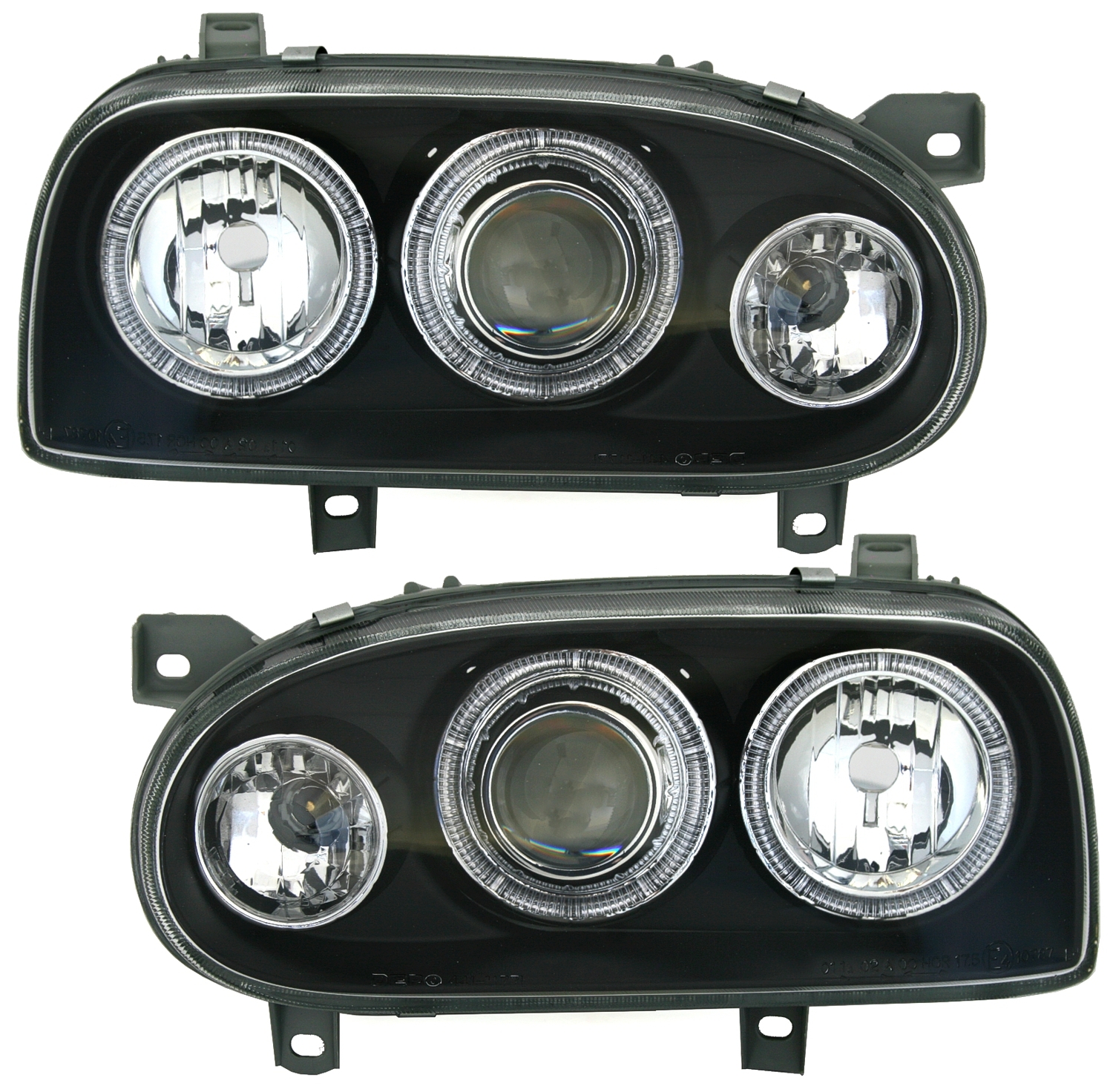 Angel Eyes Scheinwerfer für VW Golf 3 in Schwarz