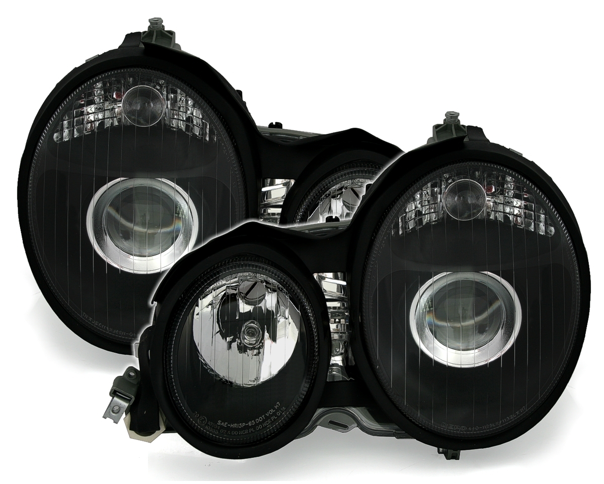 Scheinwerfer Set für Mercedes W210 in Schwarz