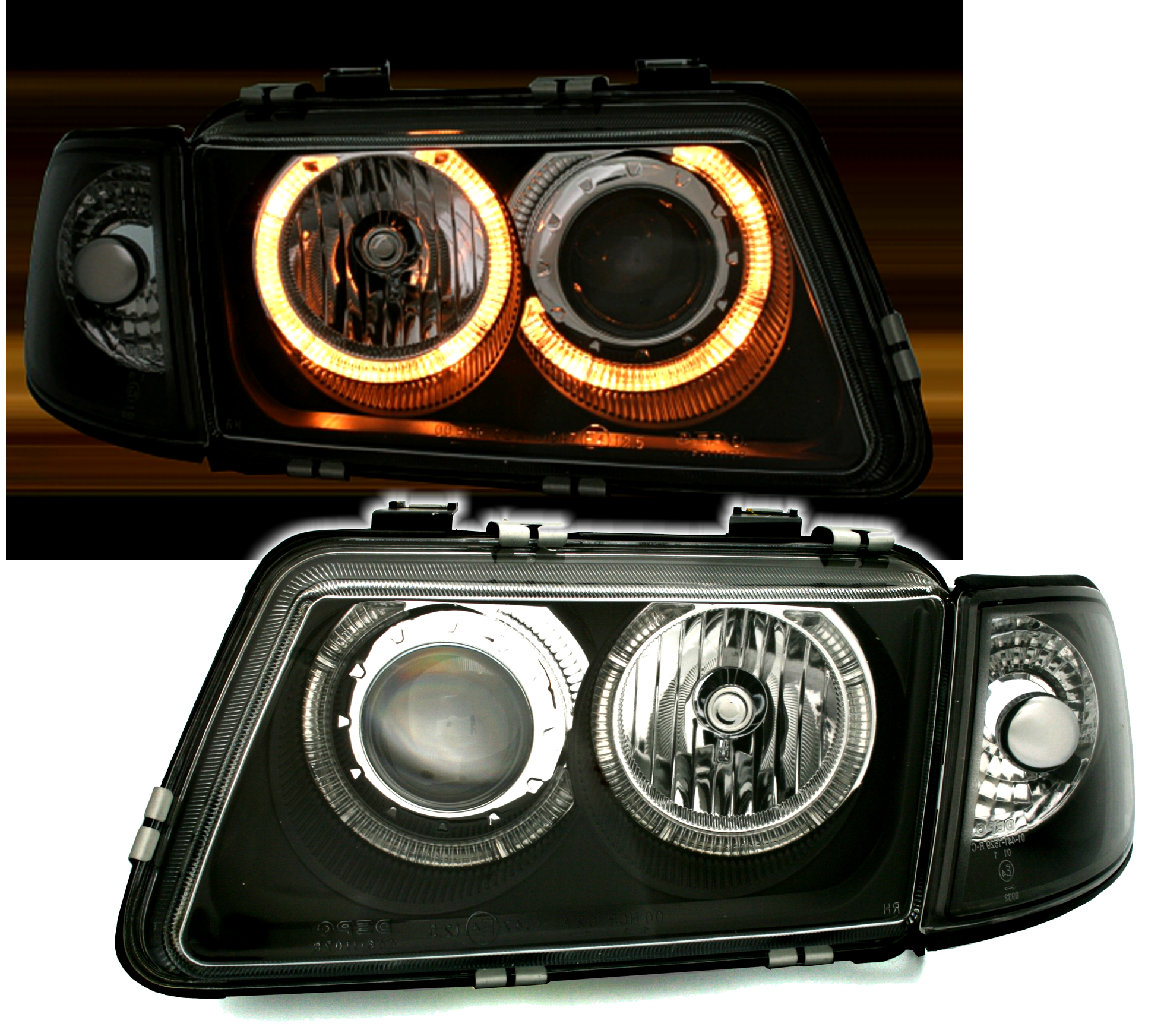 Angel Eyes Scheinwerfer für Audi A3 8L in Schwarz
