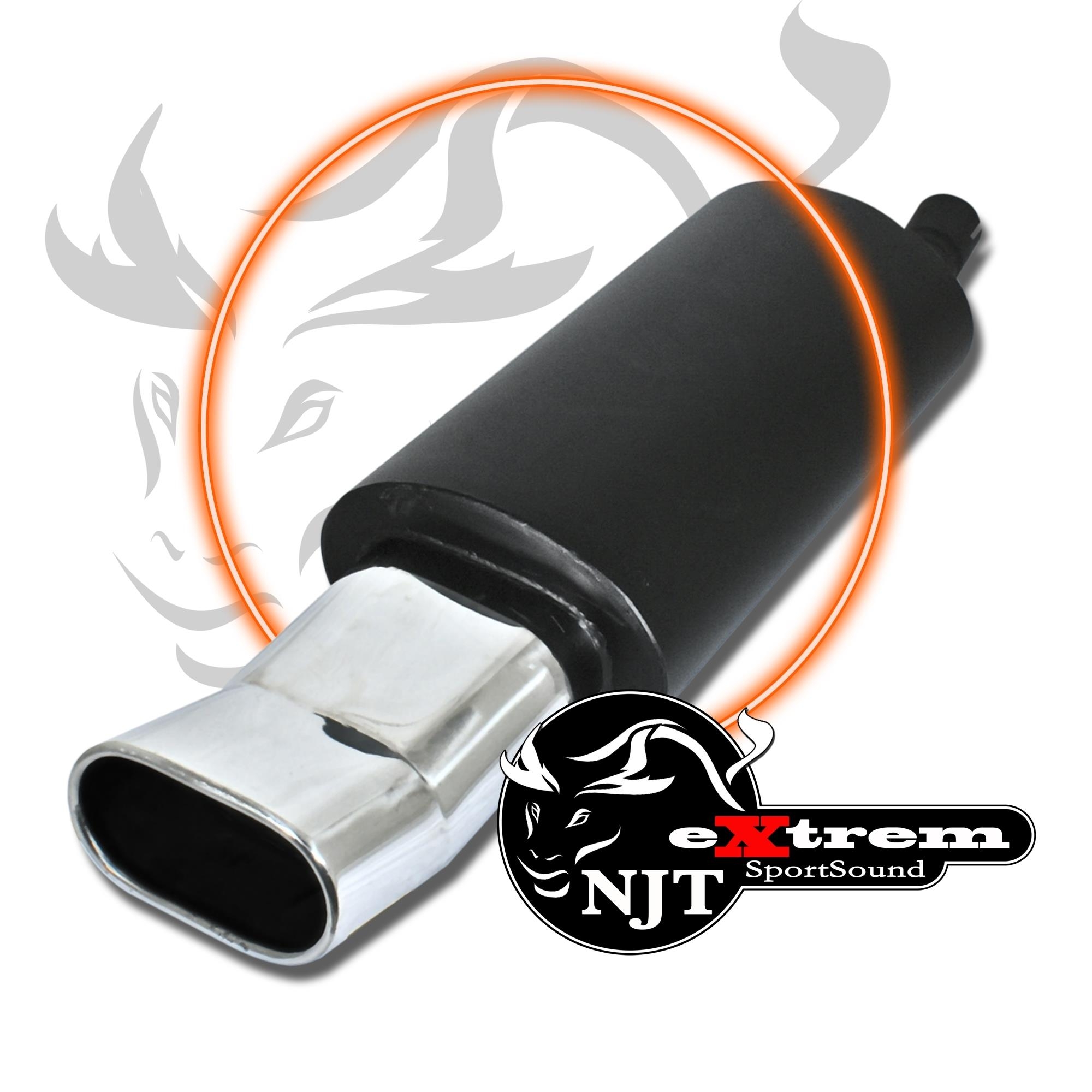 Edelstahl Endschalldämpfer 75x135mm DTM