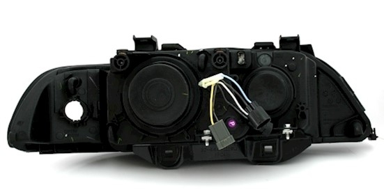 Angel Eyes Scheinwerfer für 5er BMW E39 in Schwarz