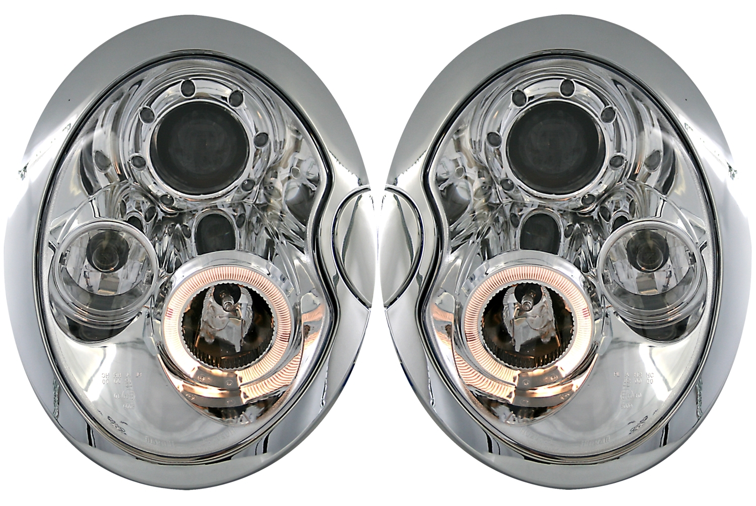 Angel Eyes Scheinwerfer für BMW Mini in Chrom