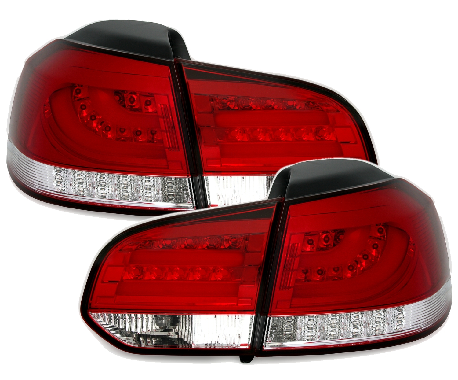 LED Rückleuchten für VW Golf 6 Limo in Rot-Weiß