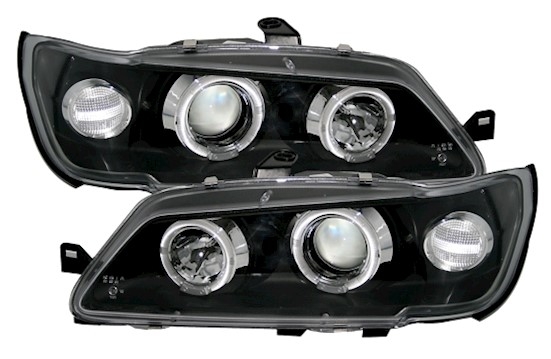 Angel Eyes Scheinwerfer für Peugeot 306 in Schwarz