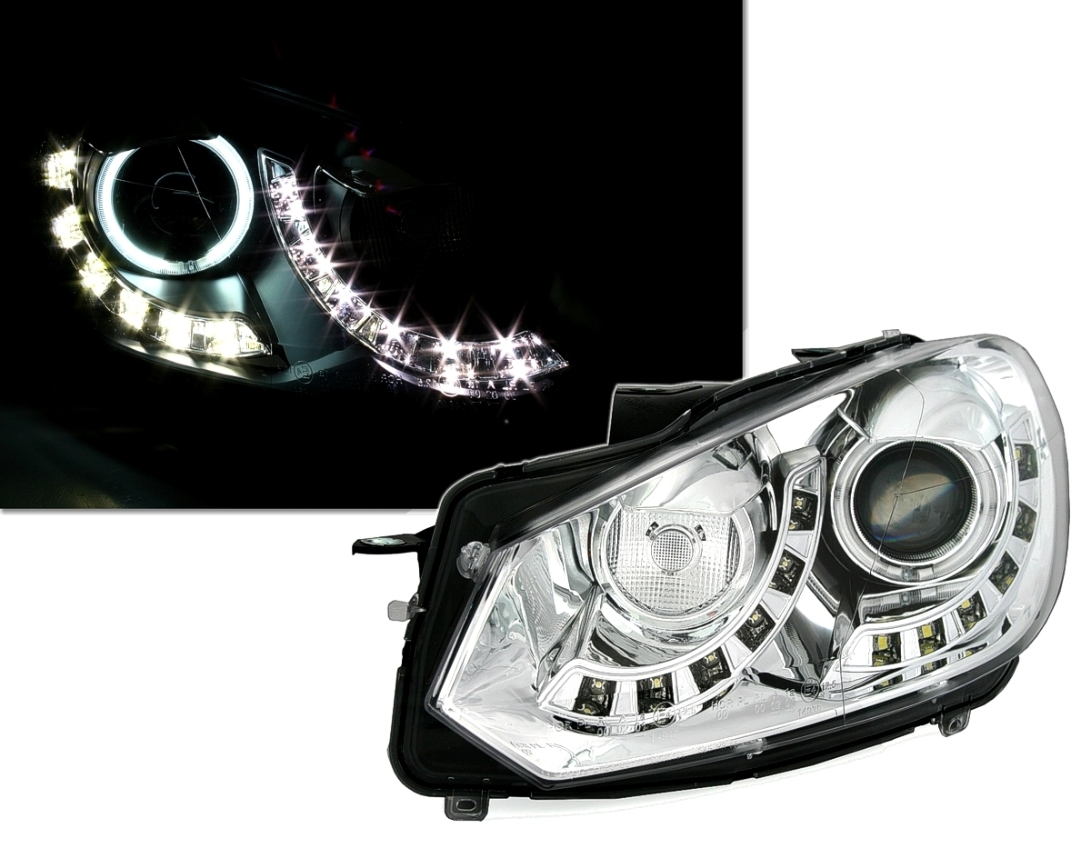 CCFL Angel Eyes Scheinwerfer m. TFL für VW Golf 6