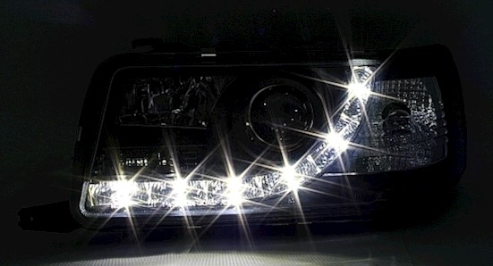 Scheinwerfer mit LED für Audi 80 B4 in Schwarz