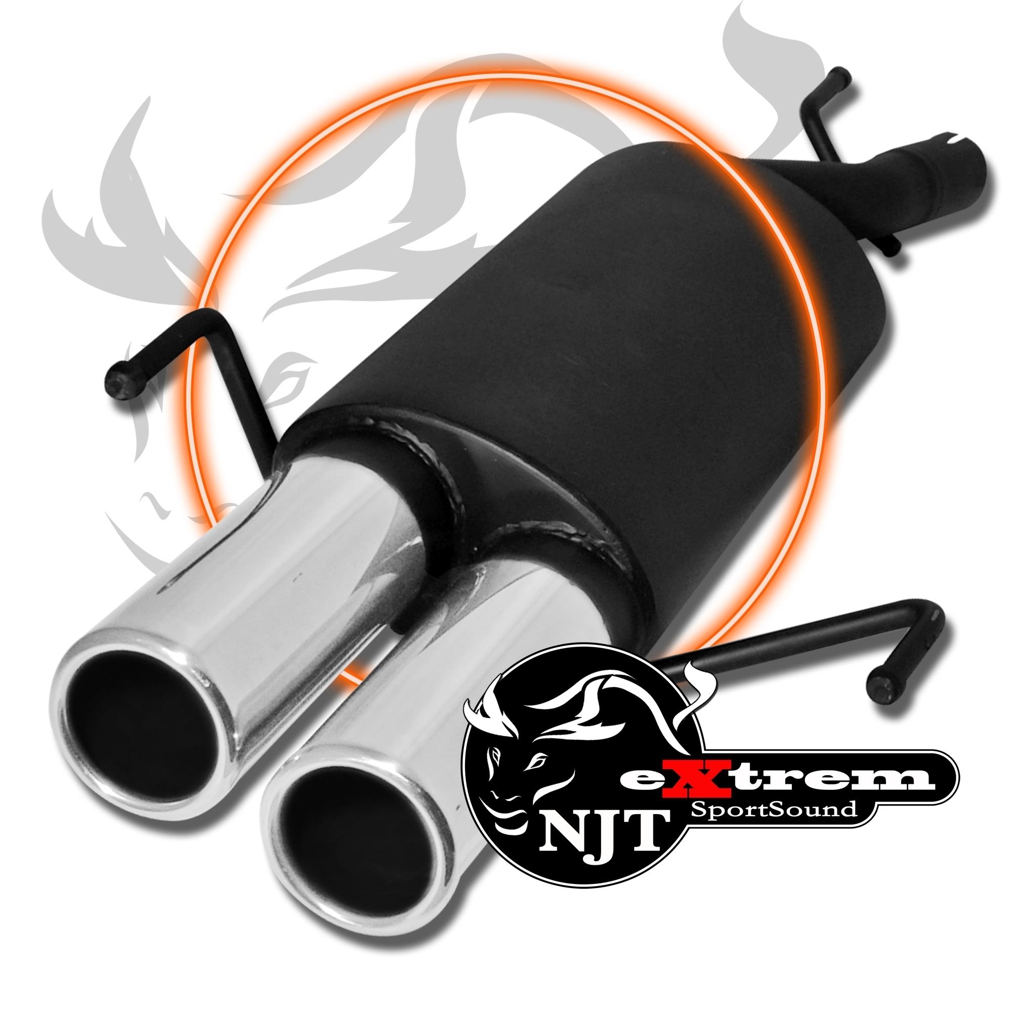 Edelstahl Endschalldämpfer 2x 76mm Rund