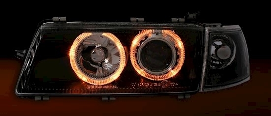 Angel Eyes Scheinwerfer für Opel Vectra A in Schw.