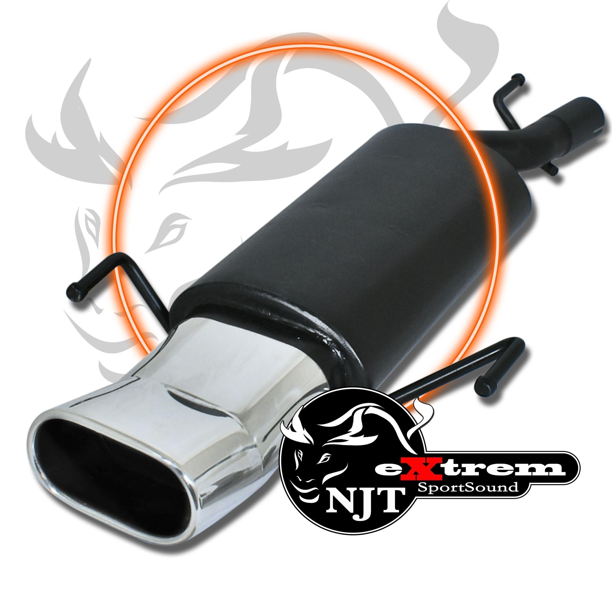 Edelstahl Endschalldämpfer 75x135mm DTM