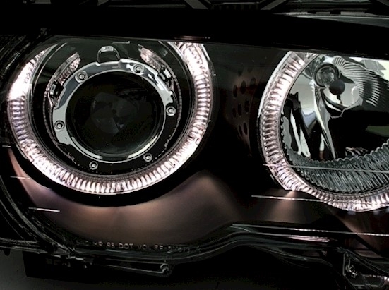 Angel Eyes Scheinwerfer für 3er BMW E46 in Chrom