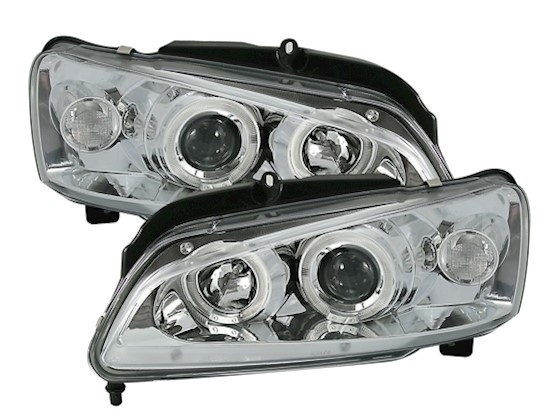 Angel Eyes Scheinwerfer für Peugeot 106 in Chrom