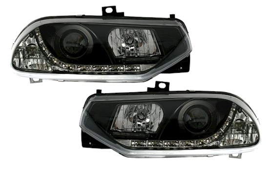 Scheinwerfer mit LED für Alfa Romeo 156 in Schwarz