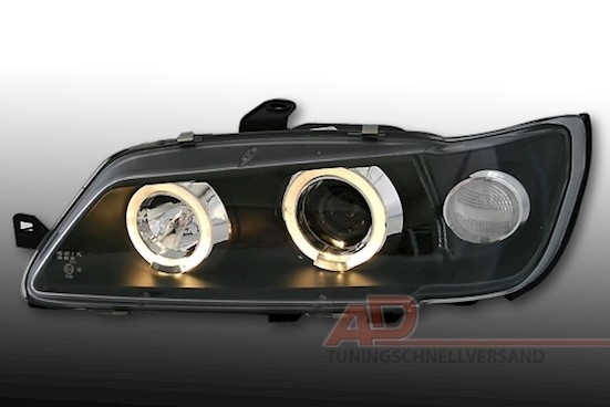 Angel Eyes Scheinwerfer für Peugeot 306 in Schwarz