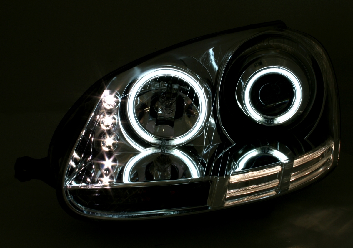CCFL Angel Eyes Scheinwerfer für VW Golf 5 Chrom